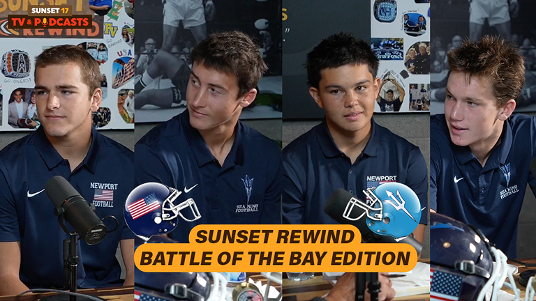 Newport Harbor football players on Sunset Rewind: Battle of the Bay Edition from Sunset 17 TV & Podcasts
